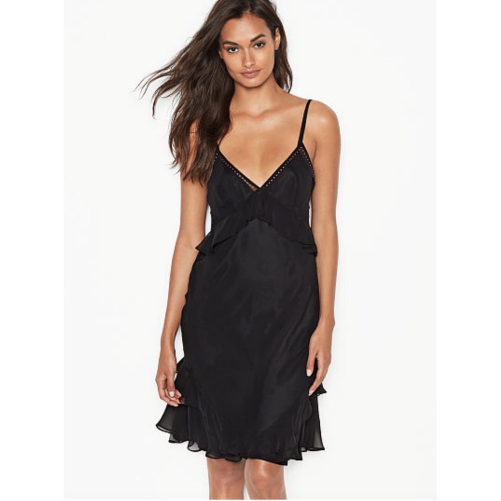 NWOT Victoria’s Secret Black Embellished Slip